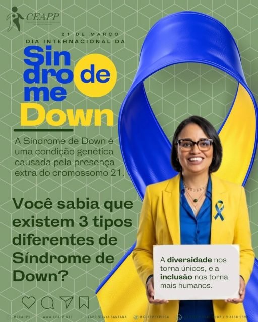 Você conhece os 3 tipos de Síndrome de Down? 🧐🧬👇

Hoje, no Dia Internacional da Síndrome de Down, vamos espalhar conhecimento para combater o preconceito! 🤔 A Síndrome de Down (ou Trissomia 21) é uma condição genética, mas você sabia que ela pode ocorrer de três formas diferentes no nosso DNA? ✨🔬

Conheça os detalhes:

1️⃣ Trissomia Simples (ou Não Disjunção): É o tipo mais comum (cerca de 95% dos casos). 👶 Ocorre quando todas as células do corpo possuem três cromossomos 21, em vez de dois.

2️⃣ Translocação: Corresponde a cerca de 3 a 4% dos casos. 🔗 O material cromossômico extra do 21 está "grudado" ou translocado para outro cromossomo. Nesses casos, a pessoa tem 46 cromossomos, mas o material genético equivalente a 47.

3️⃣ Mosaicismo: É o tipo mais raro (1 a 2% dos casos). ✨ A pessoa tem uma mistura de células: algumas têm os 46 cromossomos regulares e outras têm 47 (com o 21 extra). mosaico de células! 🎨

Independente do tipo, o mais importante é o amor, o estímulo precoce e a inclusão! ❤️💪♾️

Compartilhe essa informação e ajude a conscientizar! 🔁🌍

#ConhecimentoÉInclusão #SíndromeDeDown #T21 #Trissomia21 #TiposDeSindromeDeDown Mosaicismo Translocação TrissomiaSimples SaúdeGenética DiaMundialDaSindromeDeDown EducaçãoInclusiva NadaSobreNósSemNós