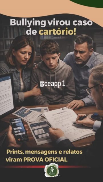 🚨 O bullying saiu do “é só brincadeira” e virou caso de CARTÓRIO.
Cada vez mais famílias estão registrando agressões contra os filhos por meio de ata notarial 📄 — um documento oficial que transforma prints, mensagens e relatos em prova com validade jurídica.
💻 No cyberbullying, tudo pode ser registrado:
✔️ conversas
✔️ áudios
✔️ comentários em redes sociais
✔️ ameaças
😔 O impacto não é pequeno: ansiedade, queda no rendimento escolar, isolamento e sofrimento emocional. Isso precisa ser levado a sério.
🛑 O que os pais podem fazer?
1️⃣ Reunir provas (prints, links, datas e nomes)
2️⃣ Ir a um Cartório de Notas
3️⃣ Solicitar a Ata Notarial, onde o tabelião descreve oficialmente o conteúdo
4️⃣ Usar o documento para medidas na escola ou até judiciais
💡 Registrar não é exagero. É proteção.
🤝 Mas atenção: a melhor solução ainda é a prevenção — diálogo, acolhimento e ação rápida da escola e da família.
#bullying #cyberbullying #educação #família #saúdemental psicologia neuropsicologia escola direitodigital cartório atanotarial proteçãoinfantil CEAPP